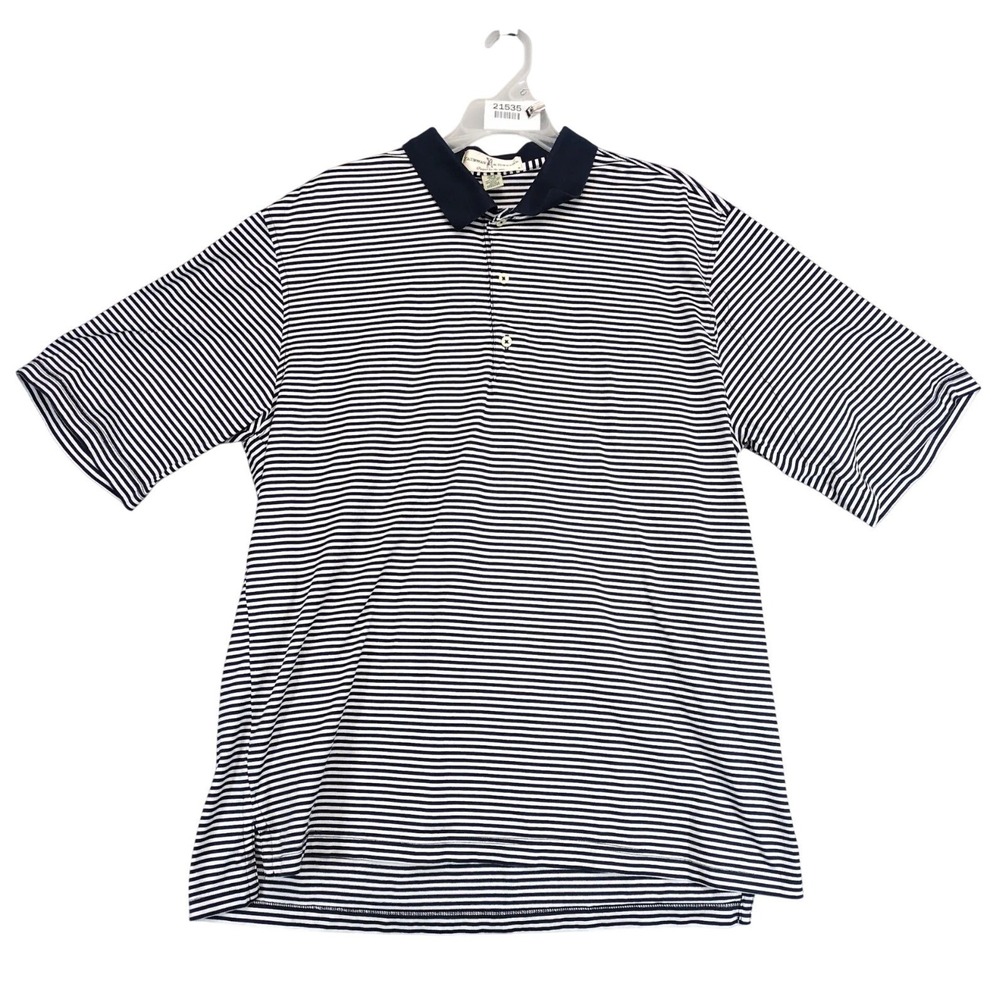 Vintage 90s Fairway & Greene Salem Cigarettes Polo Mens‎ L Striped Golf Shirt